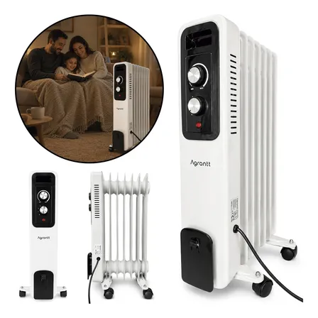 Aquecedor A Óleo 1500w Agratt 3 Níveis Quarto Sala Portátil Branco 127v