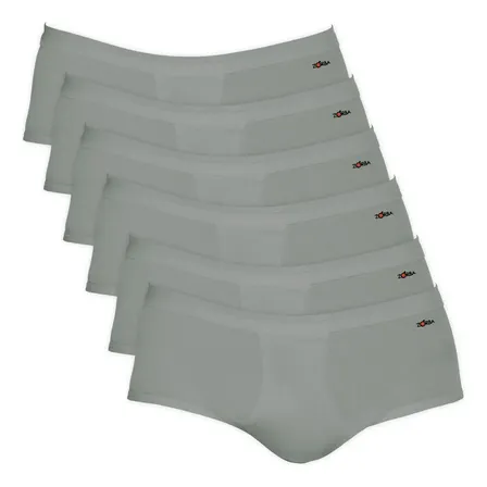 Kit 6 Cuecas Slip Zorba Linea Grafite Liso Gg