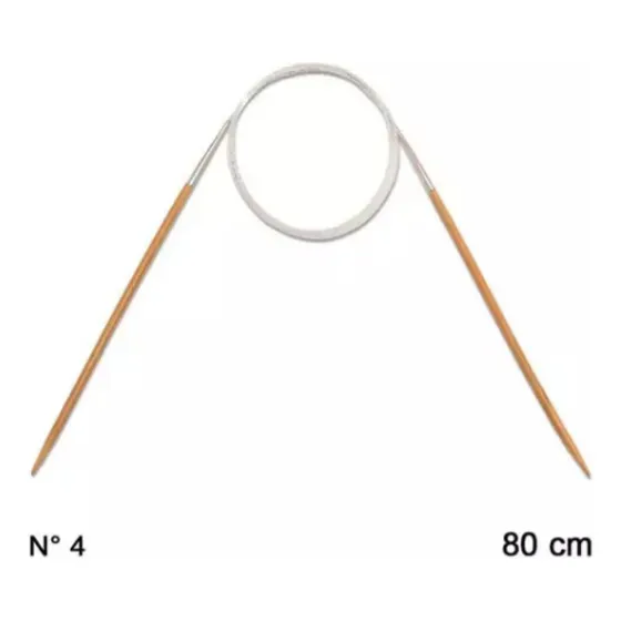 Agulha Tricô Circular Bambu 80cm Leve E Flexivel-escolha Tam