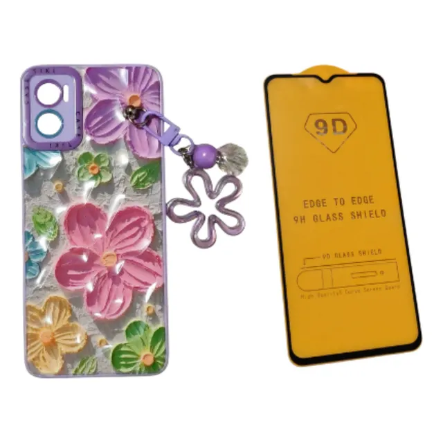 Funda Para Motorola E22 Diseño De Flores Con Mica 9d