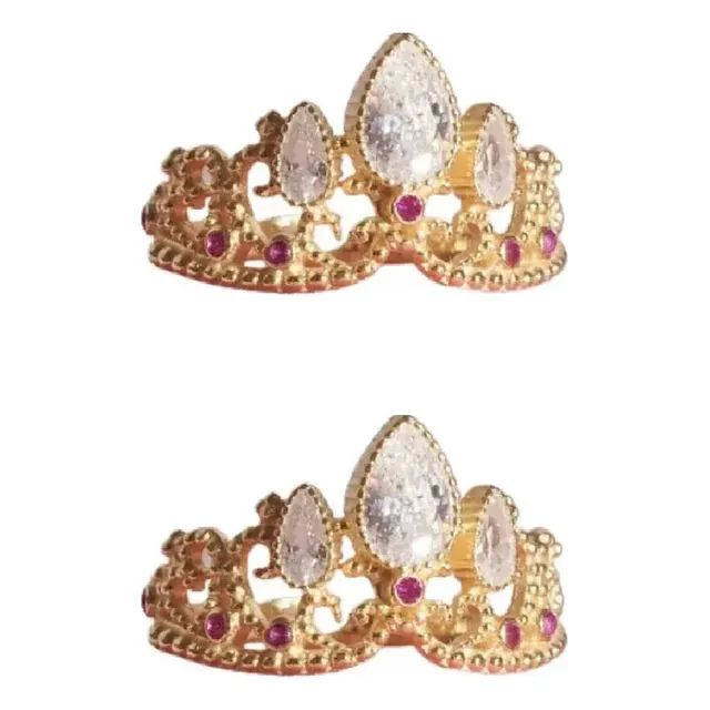 Anillos De Corona Chapados En Oro Rapunzel Con Apertura De A