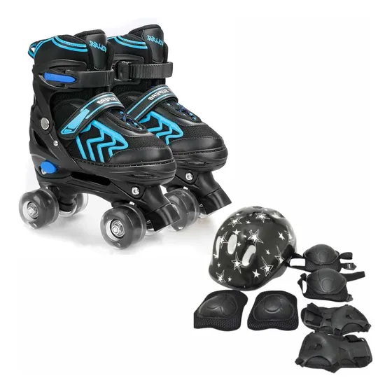 Patins Roller In Line Regulável C/ Ajuste E Luz De Led Lindo