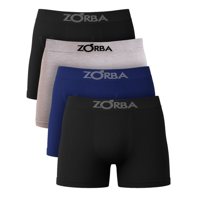 Kit Com 4 Cuecas Boxer Algodão Sem Costura Masculino Zorba Kit Com 4 Cuecas Boxer Algodão Sem Costura Masculino Zorba