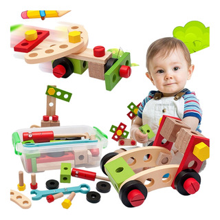 Tornillo De Tuerca De Madera Para Niños, Juego De Haramienta Tornillo De Tuerca De Madera Para Niños, Juego De Haramienta