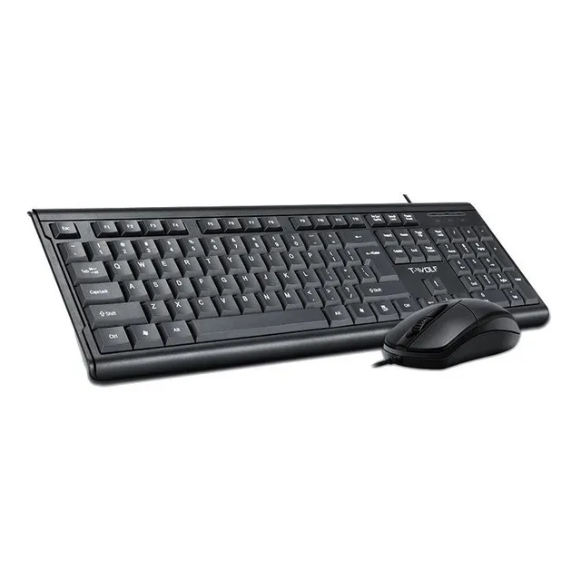 Combo Kit Teclado Mouse Español Cable Usb Certify V4 Mouse Negro Teclado Negro