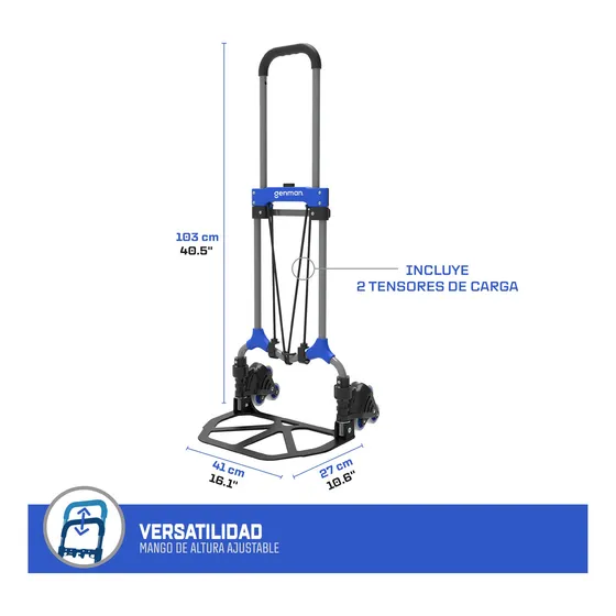 Diablito Plegable De Carga Para Subir Escaleras Acero 100kg