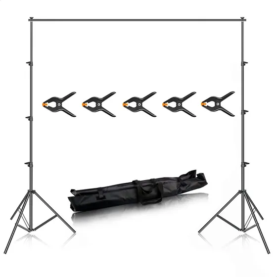 Suporte Fundo Infinito Fotográfico 3m 5 Grampos 6,5cm T-photo