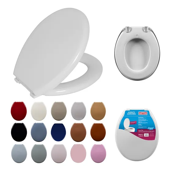 Assento Privada Vaso Oval Almofadado Várias Cores Astra 