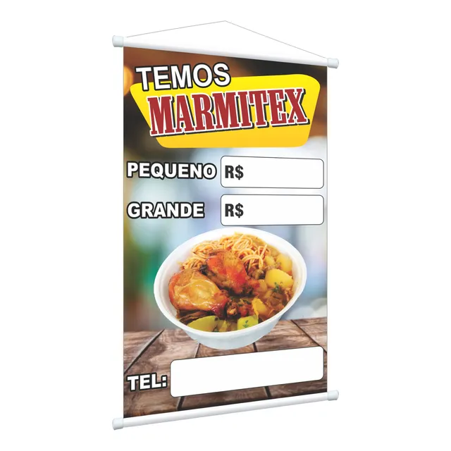 Banner Marmitex Restaurante Tabela De Preços Escreve E Apaga
