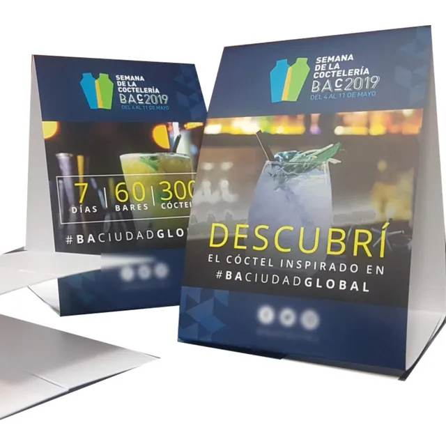Cartel De Mesa Table Tents Triangulo Personalizado Carpita
