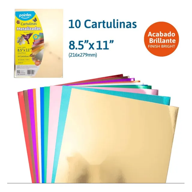 Cartulina Metalizada Pointer Tamaño Carta Acabado Brillante