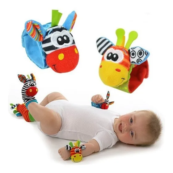 Kit Calcetines Y Brazaletes Estimulante Sonajero Bebes