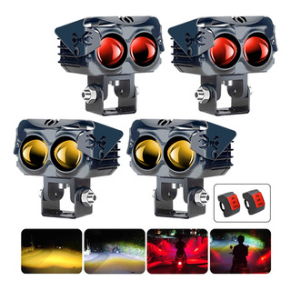 Faros De Lupa Luz Led Spot Luz Para Moto Ojo Diabólico 4pcs Faros De Lupa Luz Led Spot Luz Para Moto Ojo Diabólico 4pcs