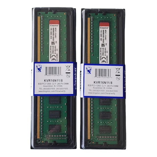 Kit 2 Memórias Kingston Ddr3 8gb (2x8gb=16gb)1600mhz Desktop