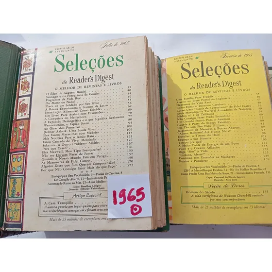 Seleções Do Reader's Digest Do Ano 1965 Encadernada Completa