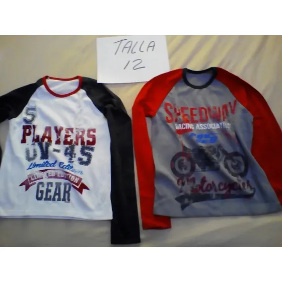 Franelas Ovejita Manga Larga Talla 2 4 6 10 100 % Algodon T/