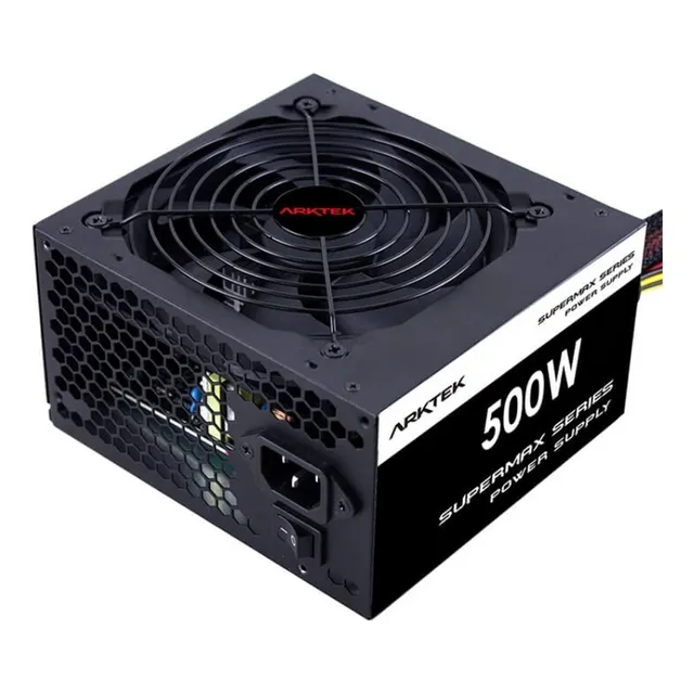 Fuente De Poder Arktek 500w 80 Plus White Negra Para Pc