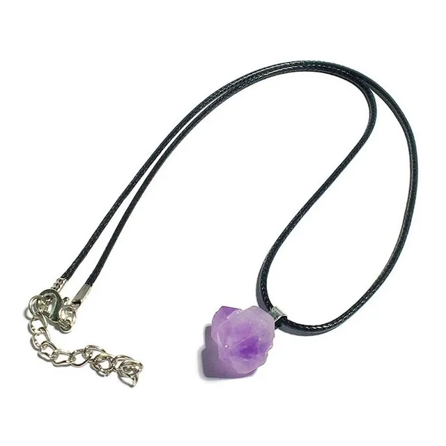 Collar Cuarzo Natural Amatista Contra La Envidia Purificador