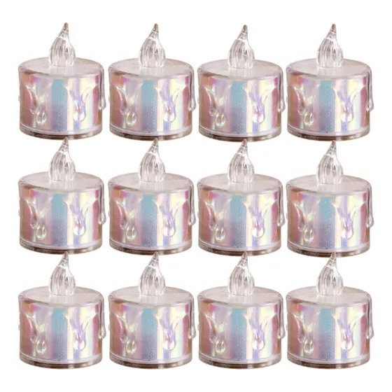 Kit 12 Vela De Led Enfeite Mesa Decoração Natal Reveillon