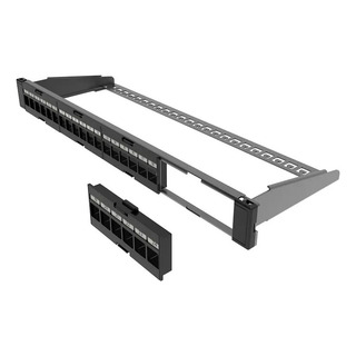 Patch Panel Descarregado 24p P/ Cat5e E Cat6 Conector 180° Patch Panel Descarregado 24p P/ Cat5e E Cat6 Conector 180°