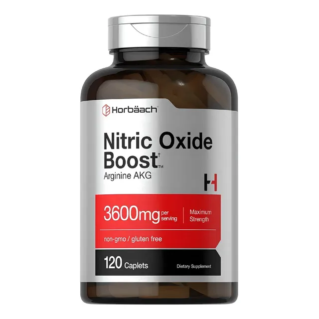 Oxido Nítrico Con Arginina 3600 Mg Horbäach 120 Comprimidos Sabor Neutro