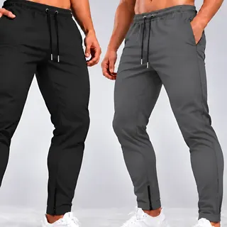 Kit 2 Calça Jogger Tactel Elastano Bolso Zíper