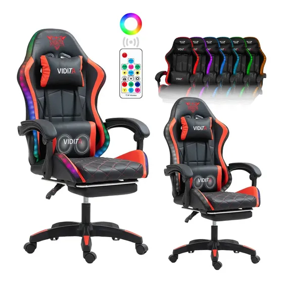 Silla Gamer Ergonómica Vidita Knight con Luces RGB y Masajeador