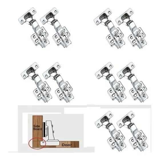 Bisagra Puerta Recta Cierre Suave Cazoleta 35mm Inox 5 Pares