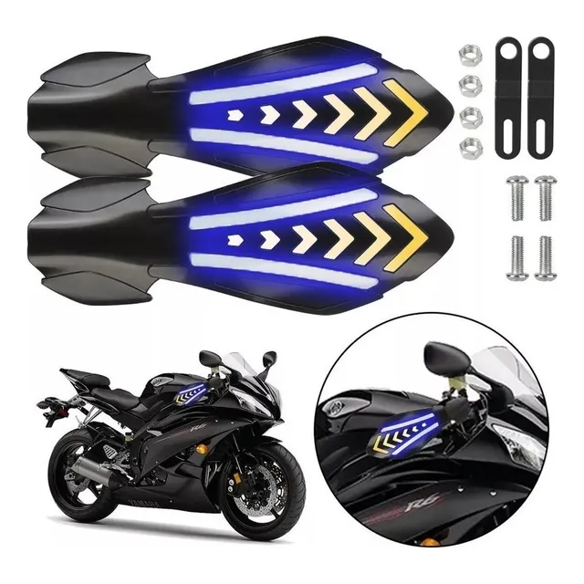 Cubre Puños Moto Handguars Motocicleta Con Luz Led Universal