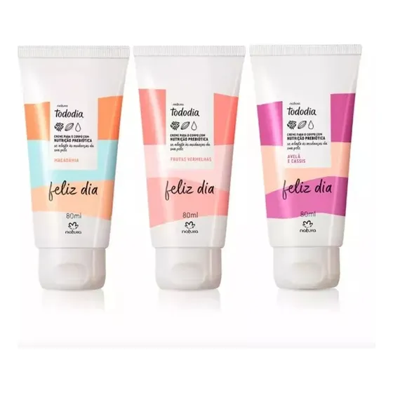 Natura Kit Crema Tododia Para El Cuerpo 3 Unidades 80 Ml C/u