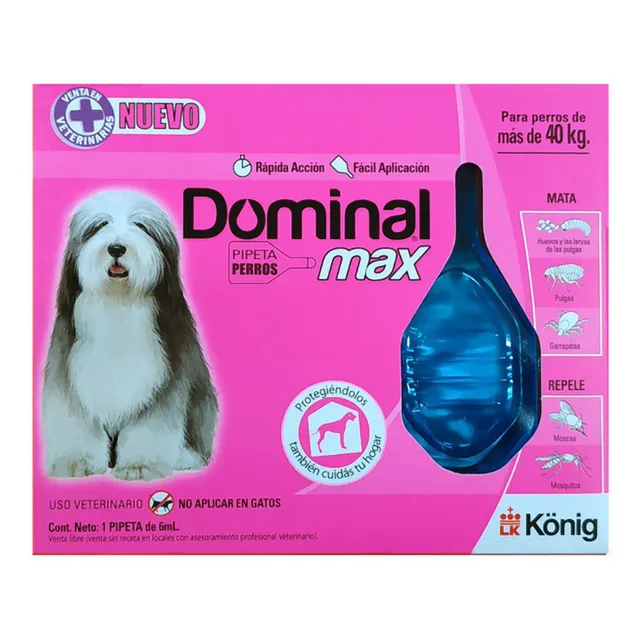 Pipeta Perro Antipulgas Y Garrapatas Dominal Max + 40 Kg