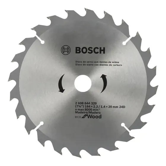 Disco De Corte Sierra Circular 7 1/4 Bosch 24 Dientes Madera