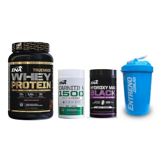 Combo Ena Definicion Muscular Quemador Whey Protein + Shaker