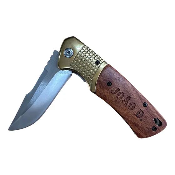Canivete Yellowstone Personalizado C/ Nome Pecuária Rural Cor Dourado