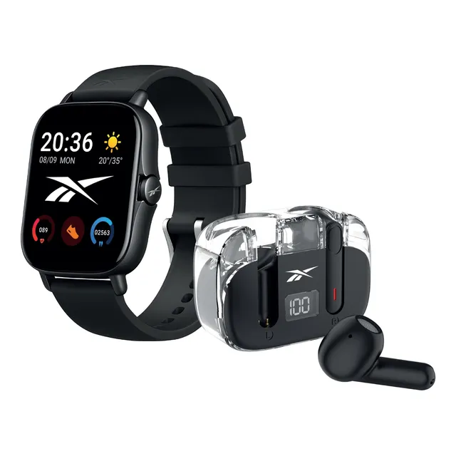 Smartwatch Y Auriculares Reebok Rbk-bdst-k Sport Pack Negro
