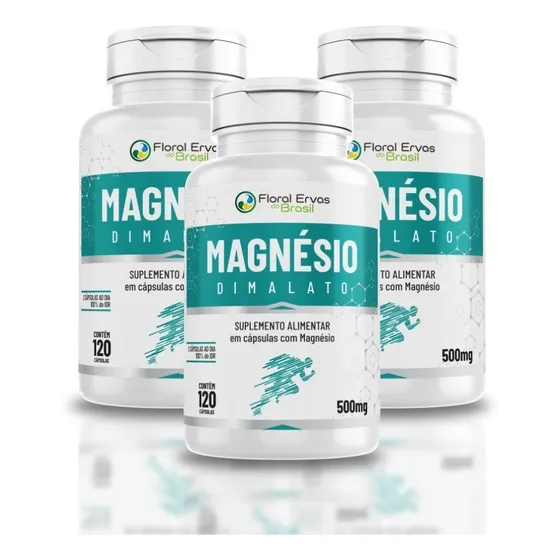 Kit 3x Magnésio Dimalato 500mg 360 Cápsulas Total + Laudo