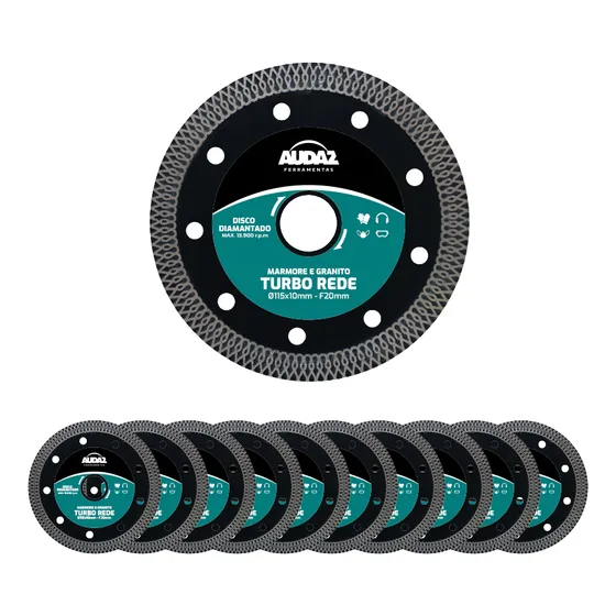 Kit 10 Discos Turbo Rede Ø115x10mm - Melhor Preço