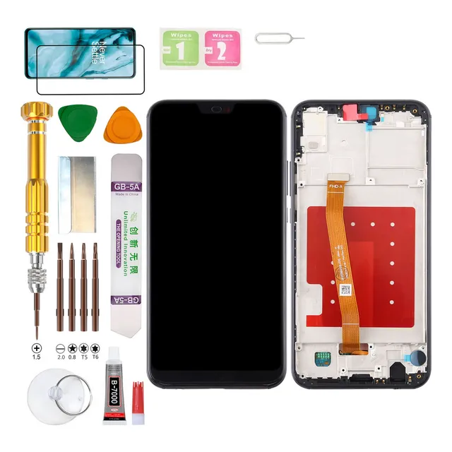 (Negro) Macro+Pantalla Para Huawei P20 Lite ANE-LX3, ANE-LX1, ANE-LX2, ANE-LX2J, ANE-AL00, ANE-L23, ANE-L22, ANE-L21, HWV32, ANE-TL00, ANY-LX2 Gadget Troops