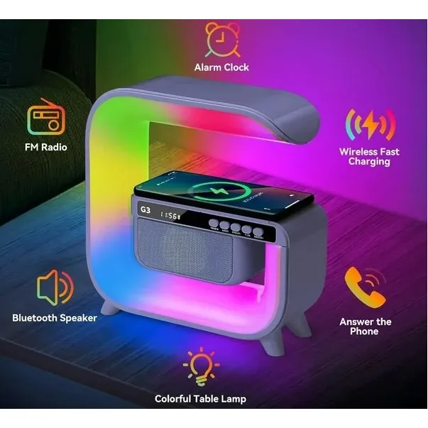 Bocina Bluetooth Con Luz Led Y Cargador My-7304