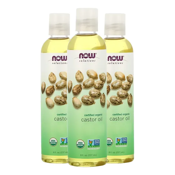 Óleo De Rícino Orgânico Now Foods 237 Ml Importado 3un