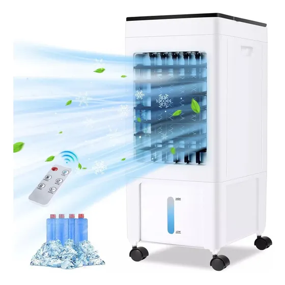 Enfriador De Aire Evaporativo, Acondicionadores De Aire Portátiles 3 En 1 Con Tanque De Agua De 8 L, 3 Velocidades, Ventilador Aire Con Control Remoto Gubia