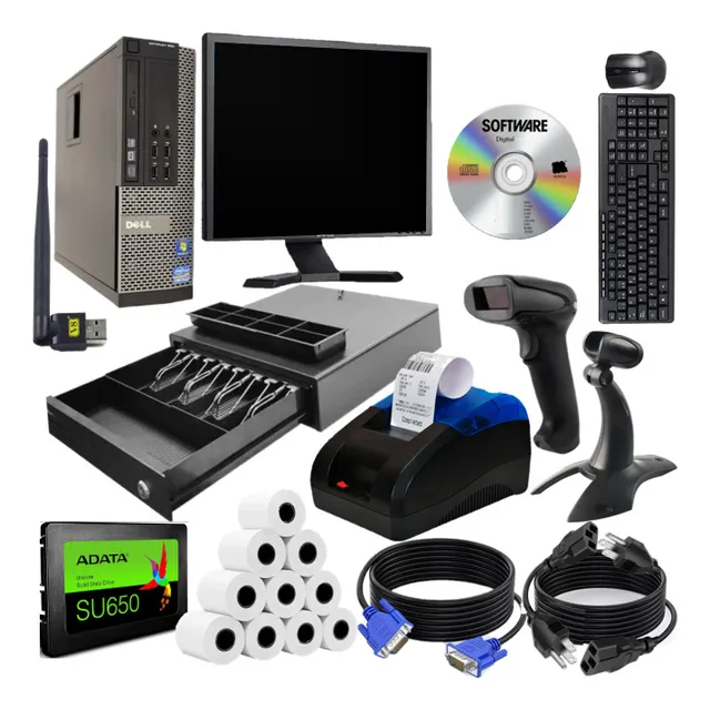 Pc Core I3 Ssd Con Wifi Impresora Cajon Lector Base Rollos