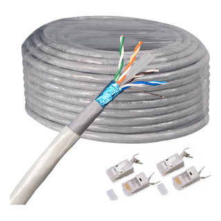Cable De Red Exterior Blanco 25 Metros Cobre Cat 6 Blindado Cable De Red Exterior Blanco 25 Metros Cobre Cat 6 Blindado