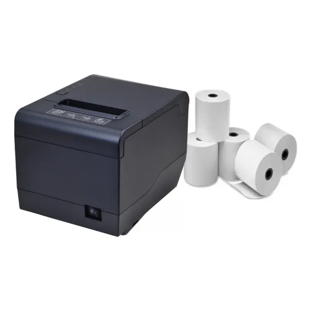 Impresora Térmica 80mm Para Boletas / Recibos + 5 Rollos  