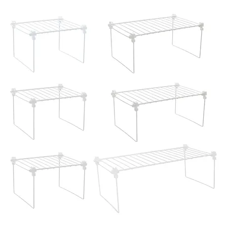 Metaltru Kit 7 Organizadores Aramados Cozinha Prateleira Armário Branco