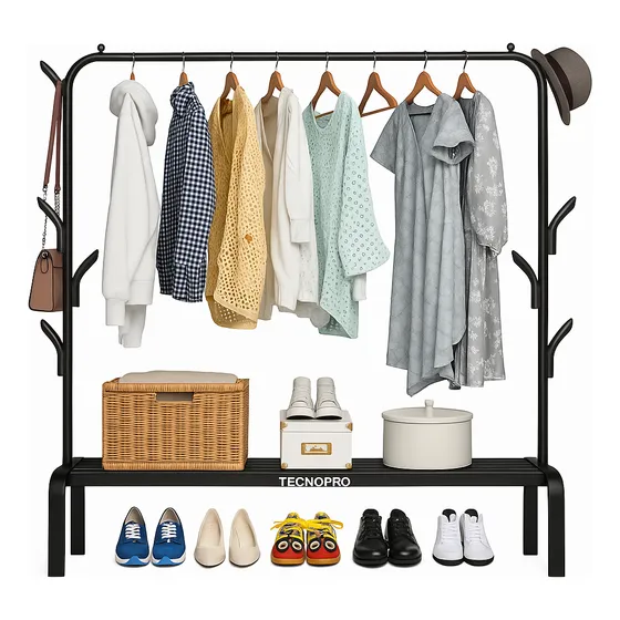 Perchero Rack Armable Ropa Organizador Closet Hogar Ganchos