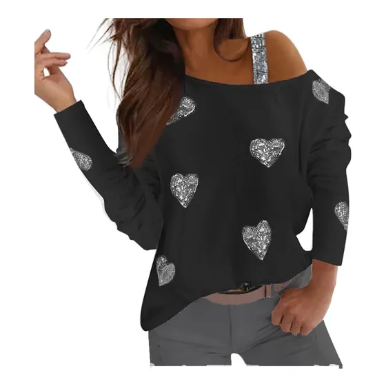 Sudadera Estampado Blusa Moda Tops Suelto Largo Seda Manga