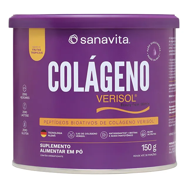 Colágeno Verisol Sanavita Original Frutas Tropicais 150g