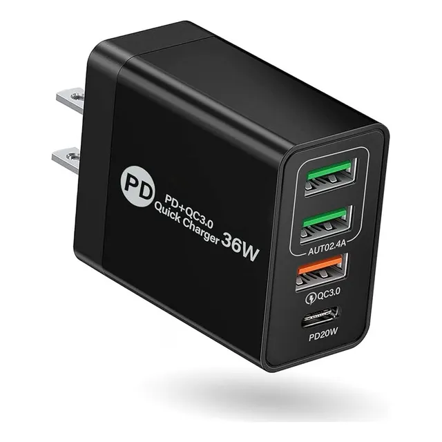 Cargador De Pared Universal Turbo 4 Usb Tipo-c Carga Rápida