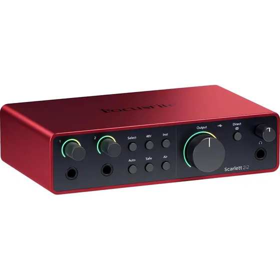 Interfaz De Grabación Placa Usb Focusrite Scarlett 2i2 4 Gn Color Rojo